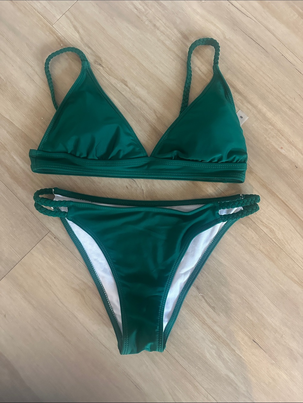 Emerald Green Braided-Strap Triangle Bikini